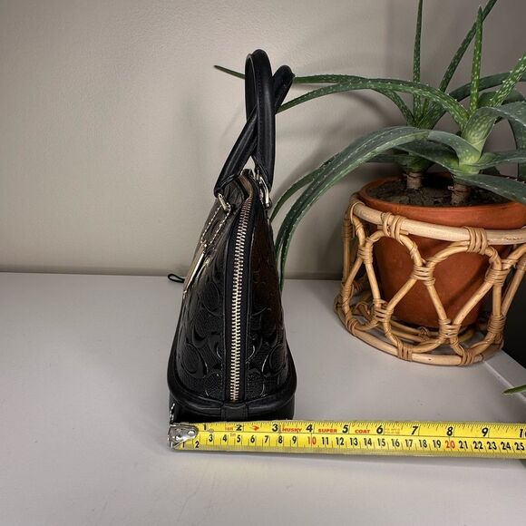 Coach Mini Sierra Satchel Bag Black Embossed Signature Leather Gold Hardware - Picture 11 of 14